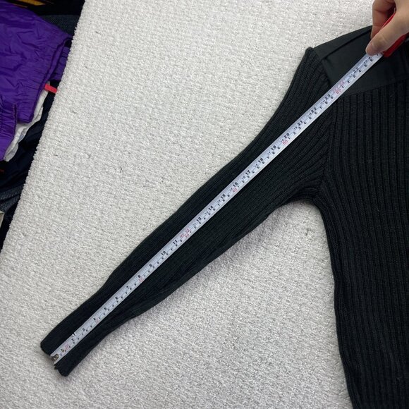 VTG 1983 Standard Knitting LTD Military Sweater Green Wool Pullover Patches Read - Picture 8 of 11